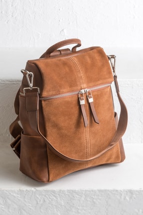 Trendyol -  Hakiki Deri Taba Kadın Sırt Çantası